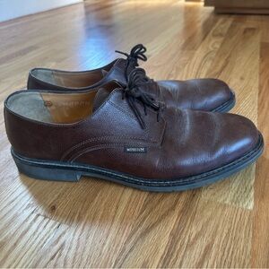 Mephisto Marlon Plain Toe Oxford Men Size 13 Brown Pebble Leather Lace Shoes